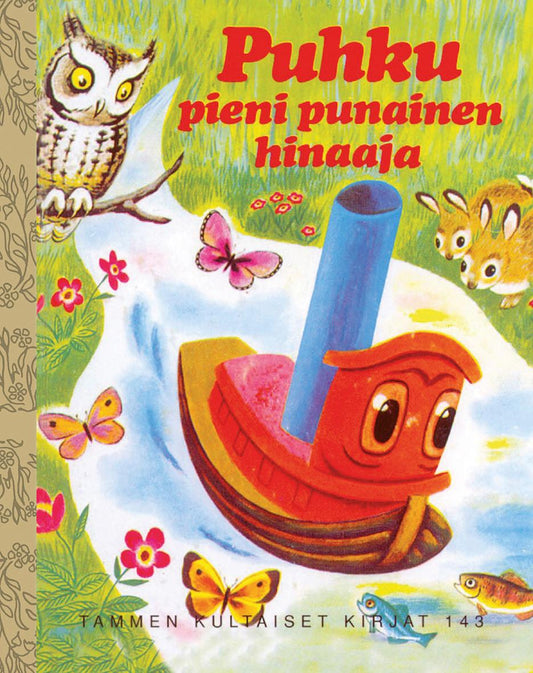 Etukansi. Gertrude Crampton. Tibor Gergely. Puhku, pieni punainen hinaaja. TKK 143.