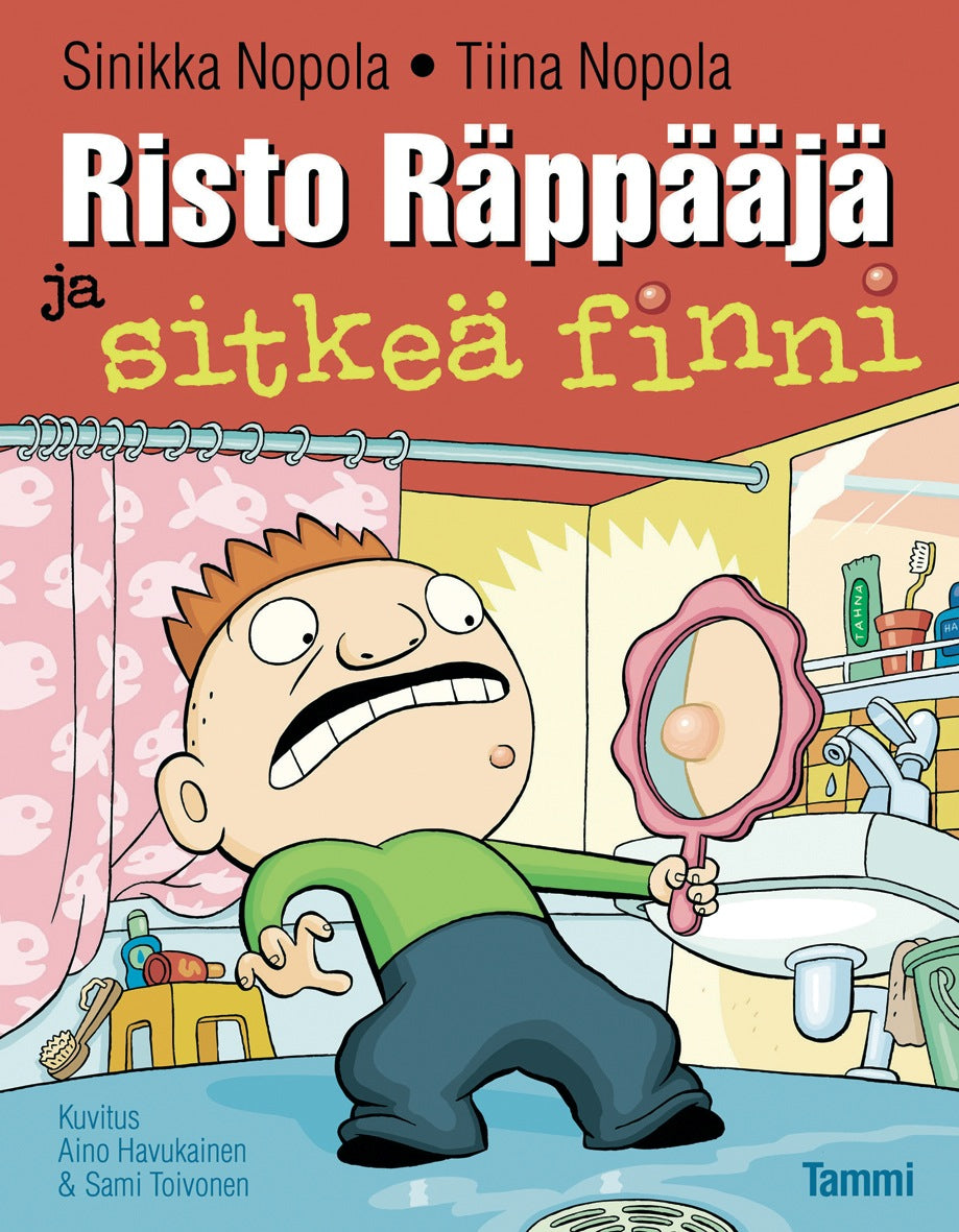 Etukansi. Sinikka Nopola. Risto Räppääjä ja sitkeä finni