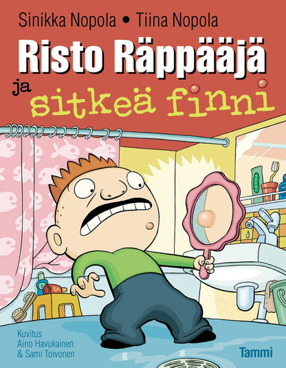 Etukansi. Sinikka Nopola. Risto Räppääjä ja sitkeä finni