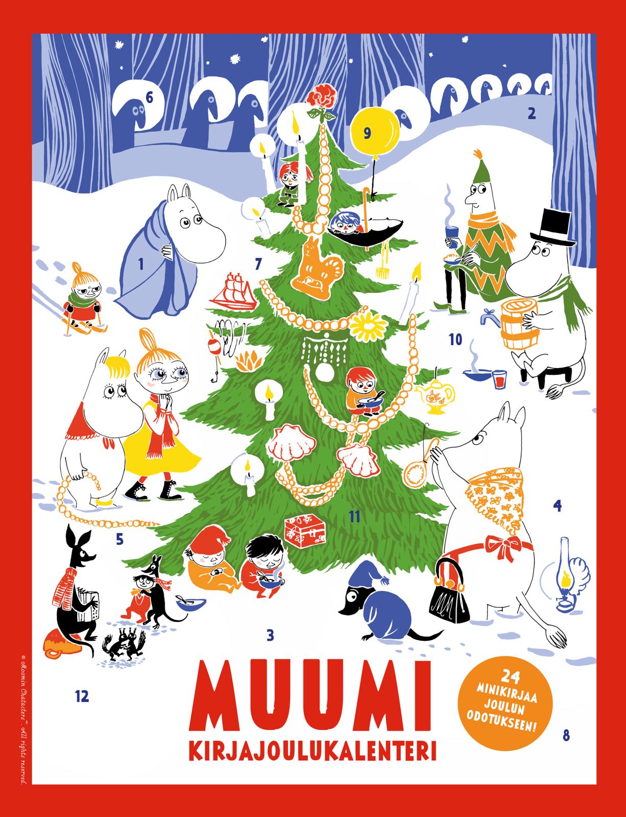 Etukansi. MUUMI kirjajoulukalenteri