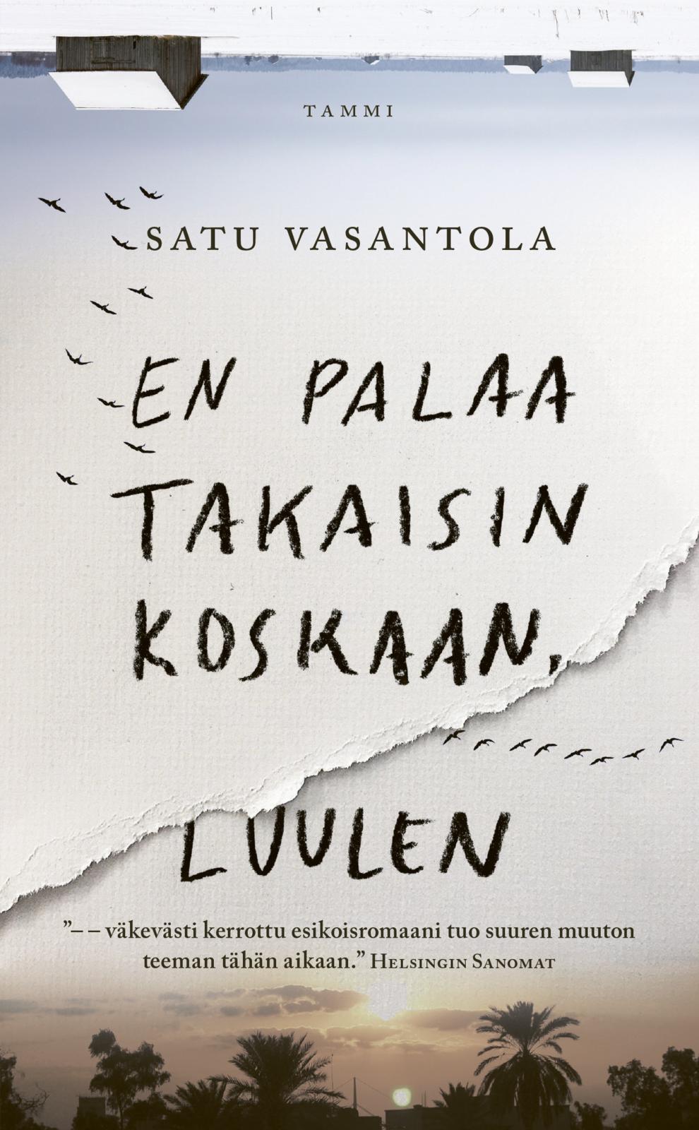 Etukansi. Satu Vasantola En palaa takaisin koskaan, luulen