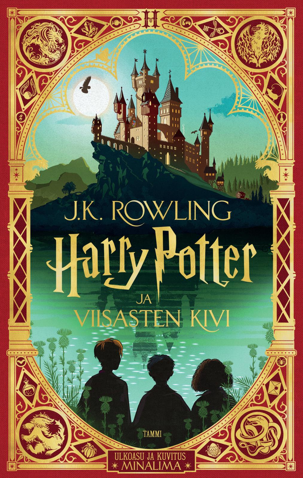 Etukansi. J.K. Rowling. Harry Potter ja viisasten kivi (juhlalaitos)