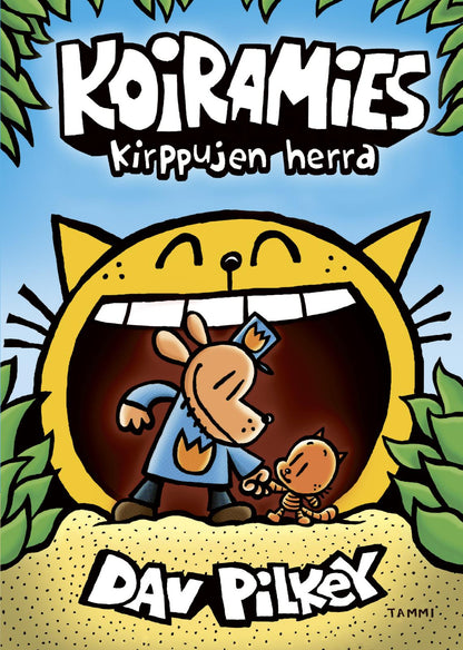 Etukansi. Dav Pilkey. Koiramies Kirppujen herra