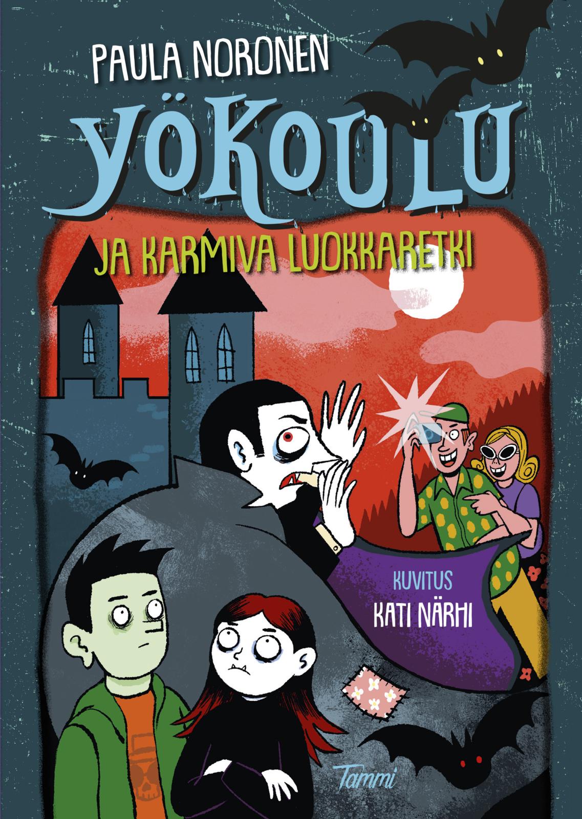Etukansi. Kati Närhi. Yökoulu ja karmiva luokkaretki
