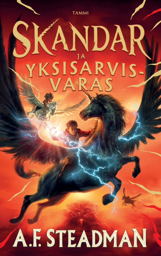 Etukansi. A.F.  Steadman. Skandar ja yksisarvisvaras.