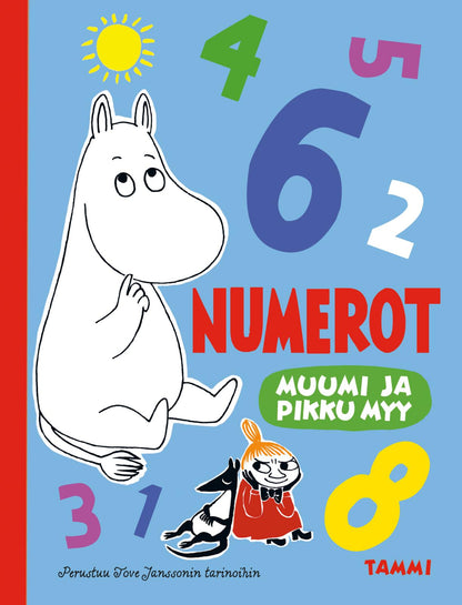 Etukansi. Riina ja Sami Kaarla. Muumi ja Pikku Myy. Numerot