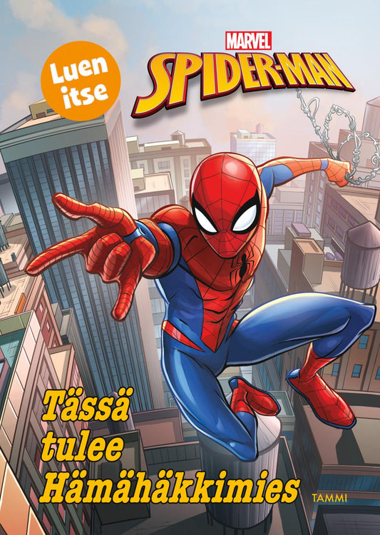 Etukansi. Marvel. Tässä tulee Hämähäkkimies.