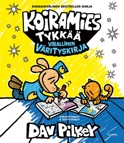 Etukansi. Dav Pilkey. Koiramies tykkää. Virallinen värityskirja