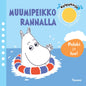 Etukansi. Riina ja Sami Kaarla Muumipeikko rannalla -kylpykirja