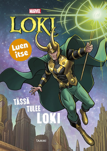 Etukansi. Marvel Tässä tulee Loki. Luen itse