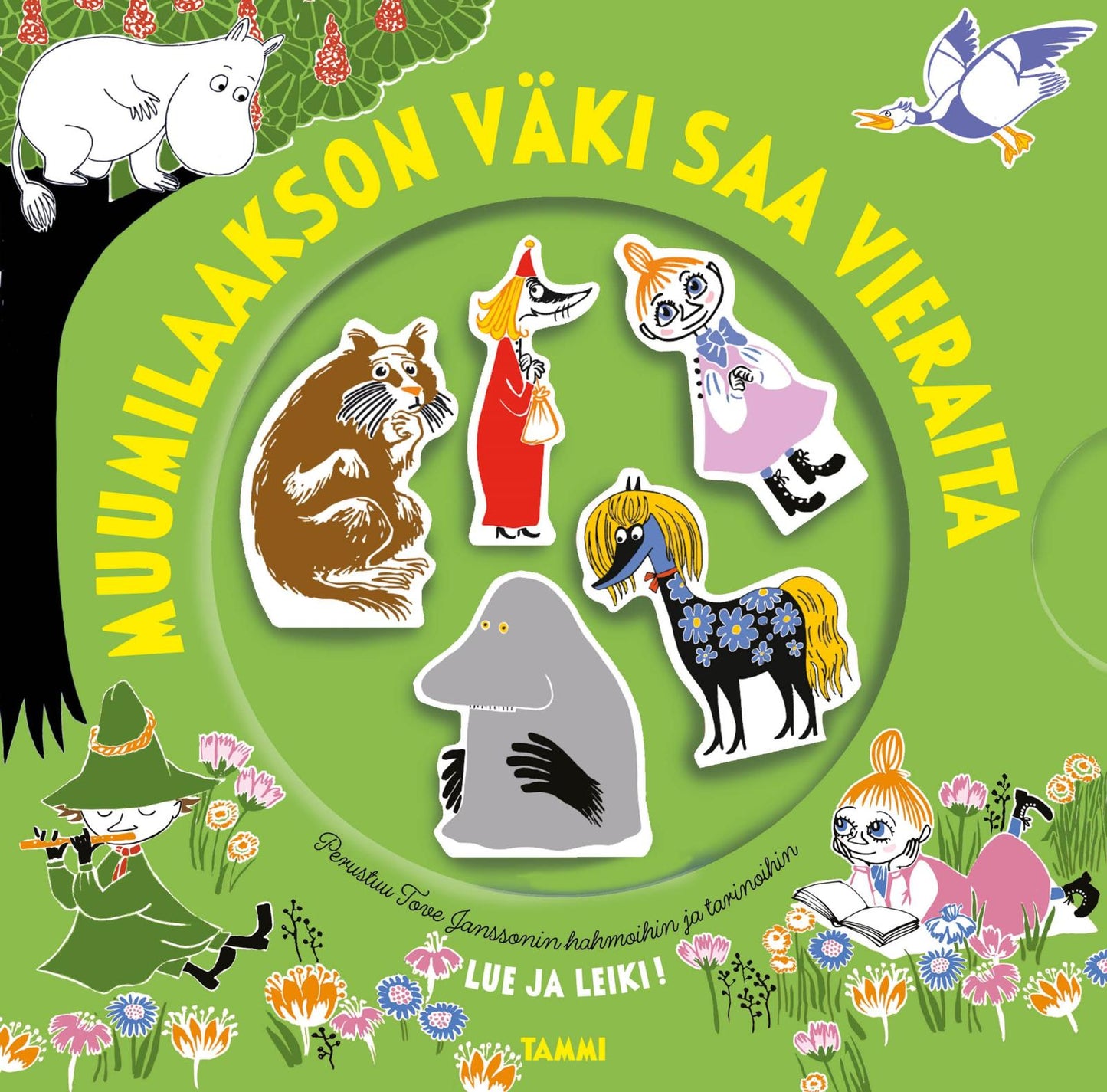 Etukansi. Riina ja Sami Kaarla Muumilaakson väki saa vieraita 