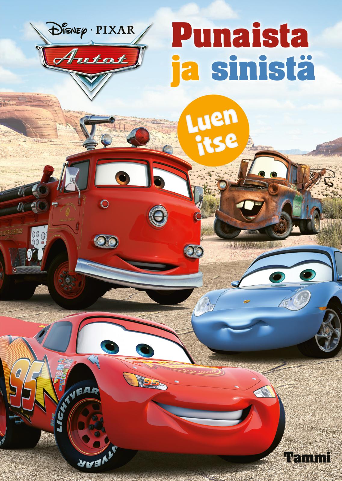Etukansi. Disney Disney Pixar Autot. Punaista ja sinistä. Luen itse