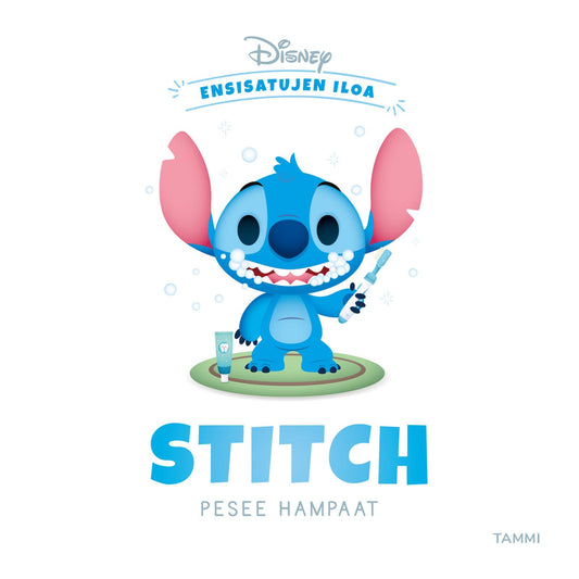 Etukansi. Disney. Ensisatujen iloa. Stitch pesee hampaat.