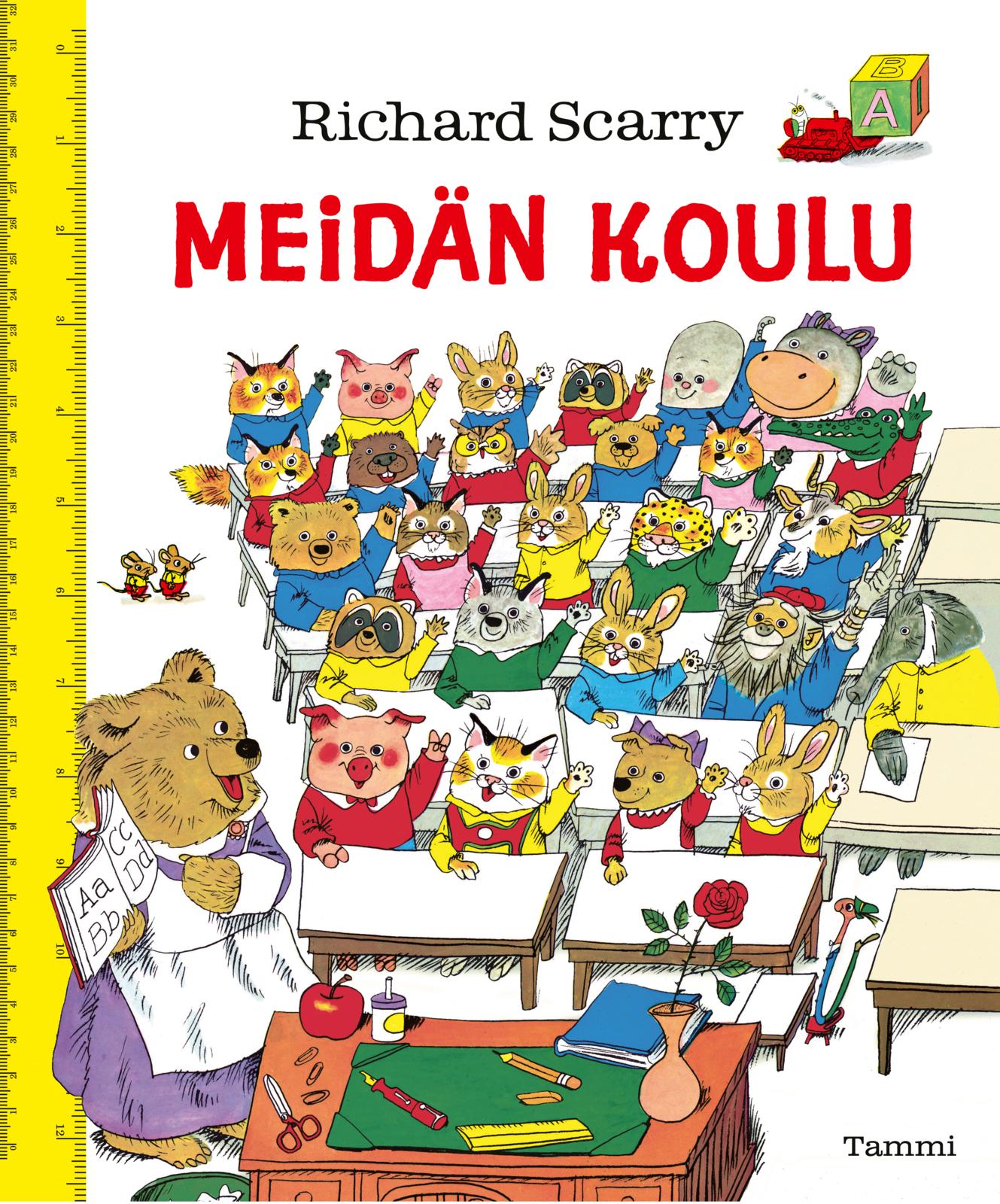 Etukansi. Richard Scarry Meidän koulu. Uudistettu laitos