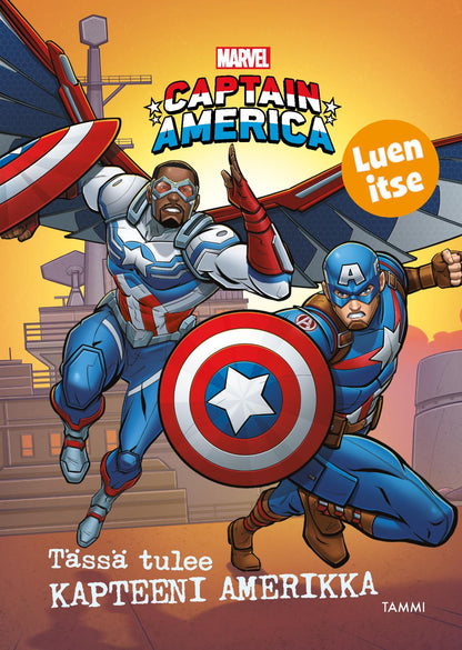 Etukansi. Marvel Marvel. Tässä tulee Kapteeni Amerikka. Luen itse