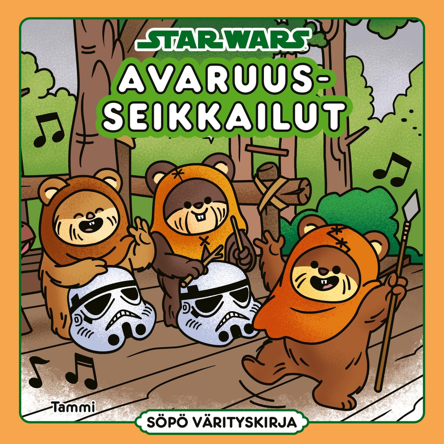 Etukansi. Star Wars Star Wars. Avaruusseikkailut. Söpö värityskirja.
