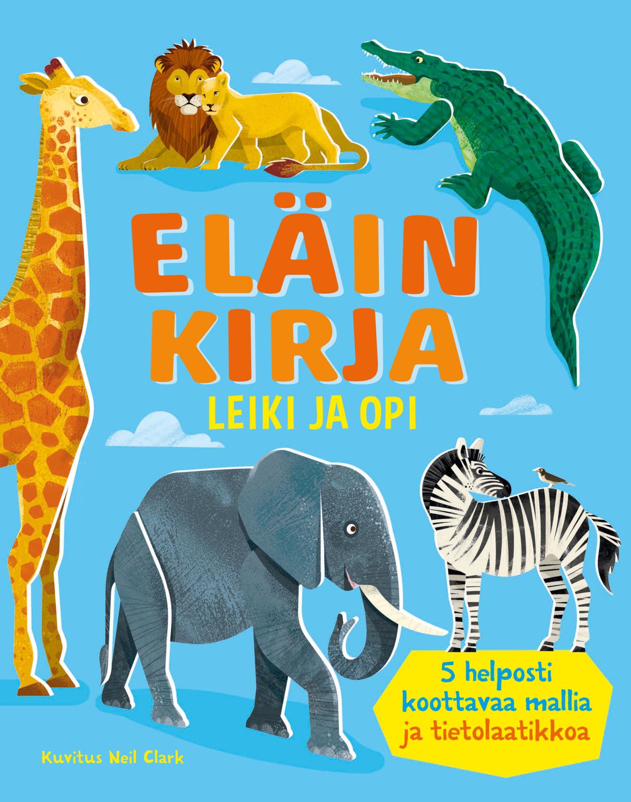 Etukansi. Usborne Publishing House Eläinkirja - Leiki ja opi