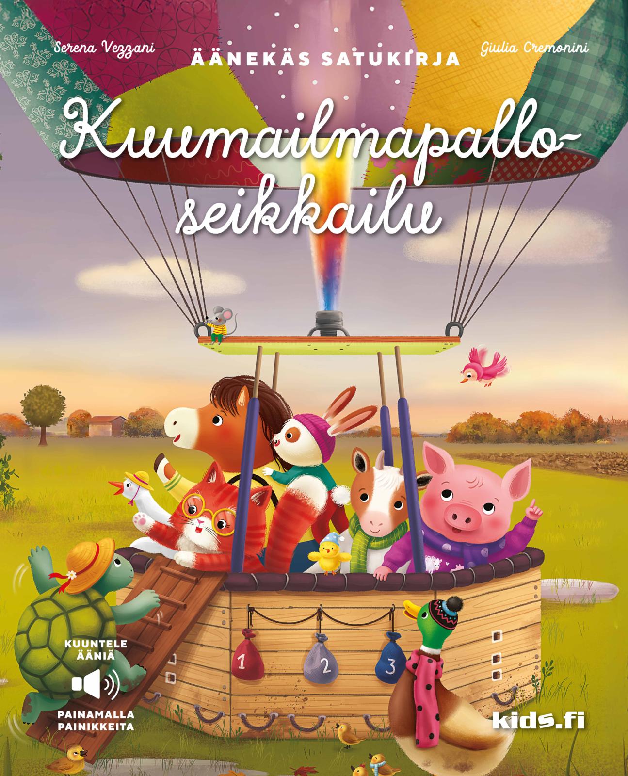 Etukansi. Elen Tamburini Kuumailmapalloseikkailu - Äänekäs satukirja