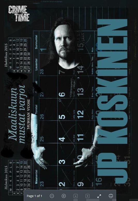 Etukansi. JP Koskinen. Maaliskuun mustat varjot.