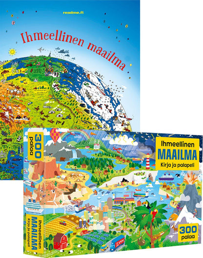 Etukansi. Katie Daynes Ihmeellinen maailma - Kirja ja palapeli