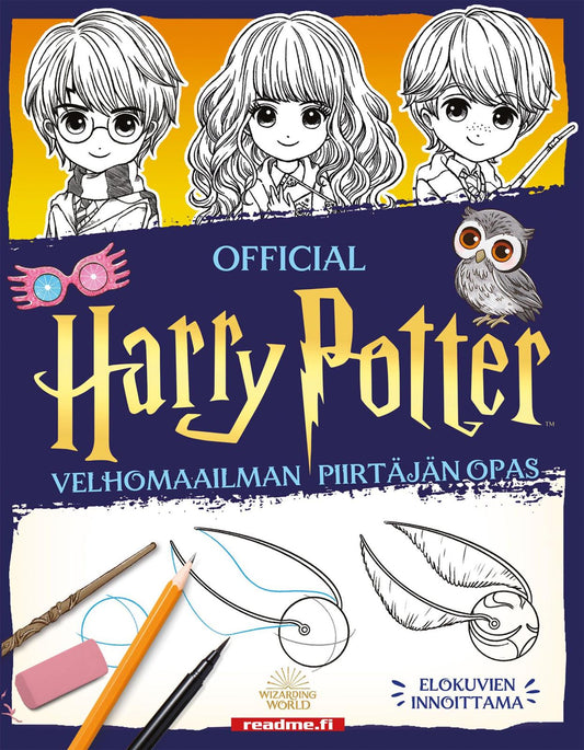 Etukansi. Warner Bros. Entertainment. Harry Potter - Velhomaailman piirtäjän opas.