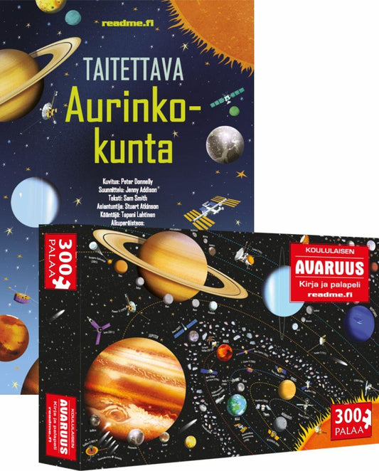 Etukansi. Usborne Publishing Ltd. Avaruus - Koululaisen kirja ja palapeli.