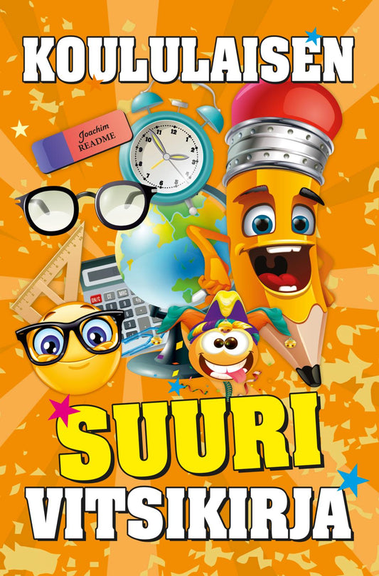 Etukansi. Joachim Readme. Koululaisen suuri vitsikirja - 2025 painos.