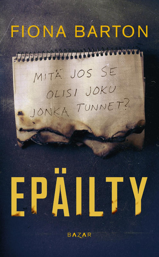 Etukansi. Fiona Barton. Epäilty.