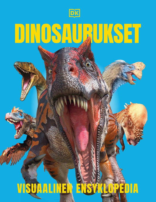 Etukansi. Dorling Kindersley Ltd. Dinosaurukset - Visuaalinen ensyklopedia 2025 painos.