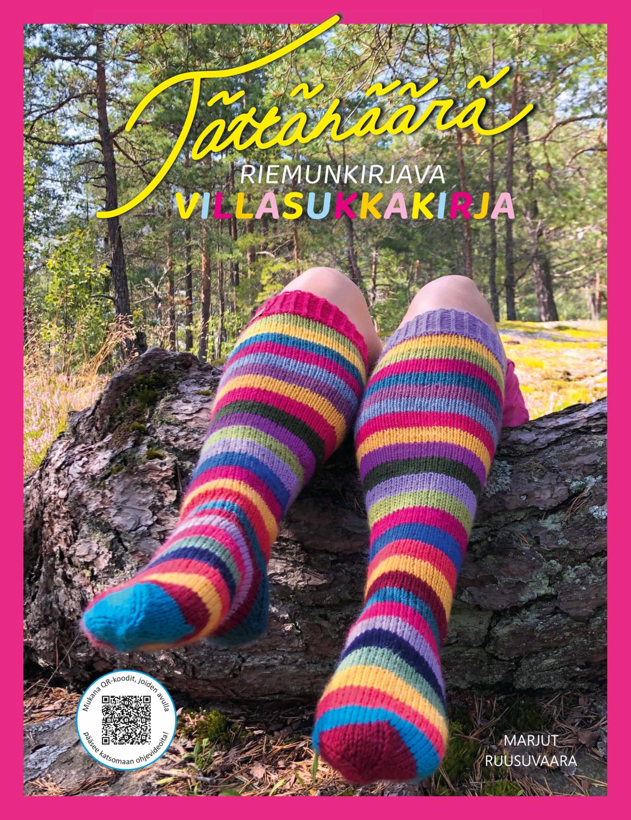 Etukansi. Marjut Ruusuvaara Tättähäärä - Riemunkirjava villasukkakirja